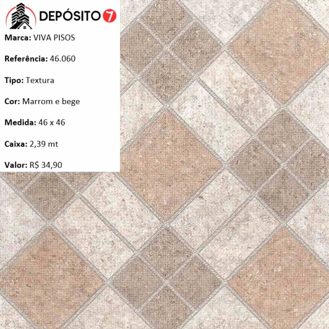 VIVA CER�MICA PISO 46 X 46 VPC 46060 (CAIXA COM 2,39 MT)